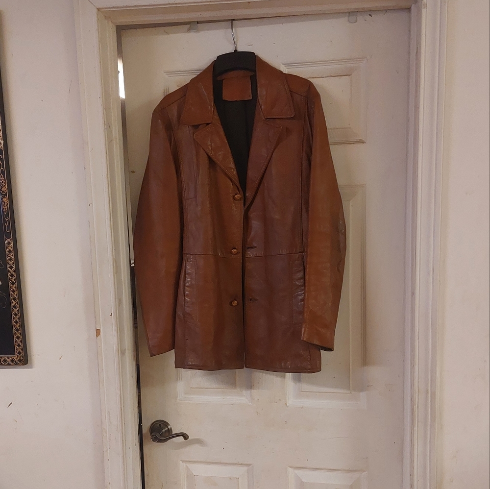 Vintage men leather coat